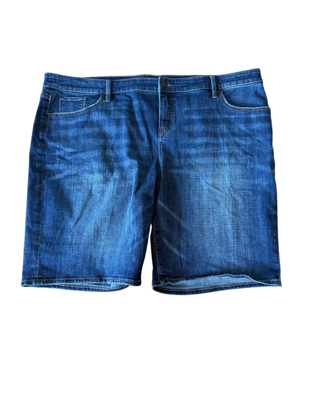 Chico's So Slimming Girlfriend Midrise  Jean Shorts Blue Denim Burmuda SZ 4 US20